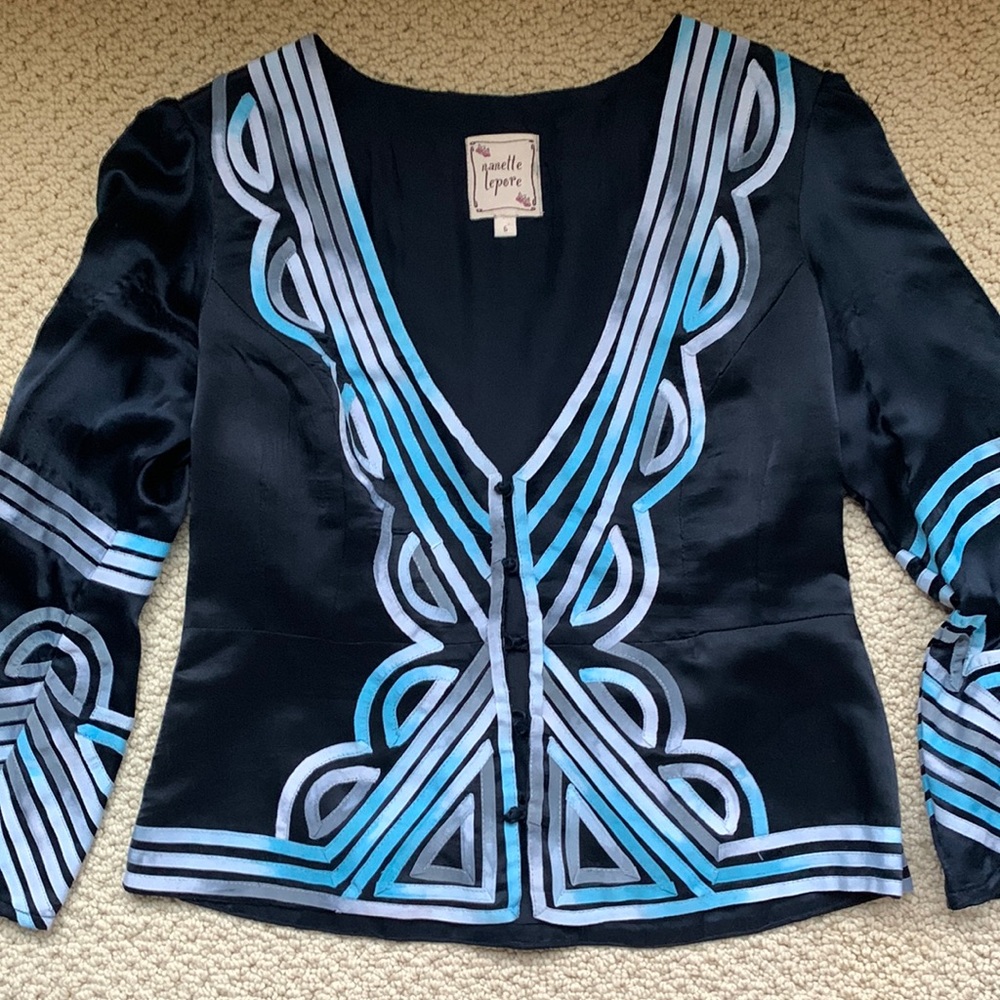 💎Nanette Lepore tailored silk embroidered jacket